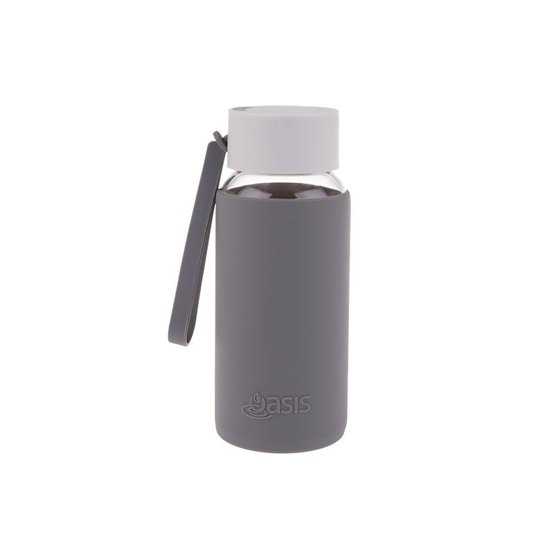 Oasis Borosilicate Glass Water Bottle 500ml-Charcoal-1