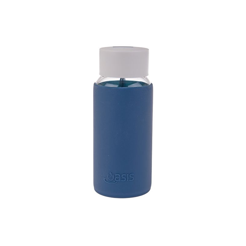 Oasis Borosilicate Glass Water Bottle 500ml-Navy-4