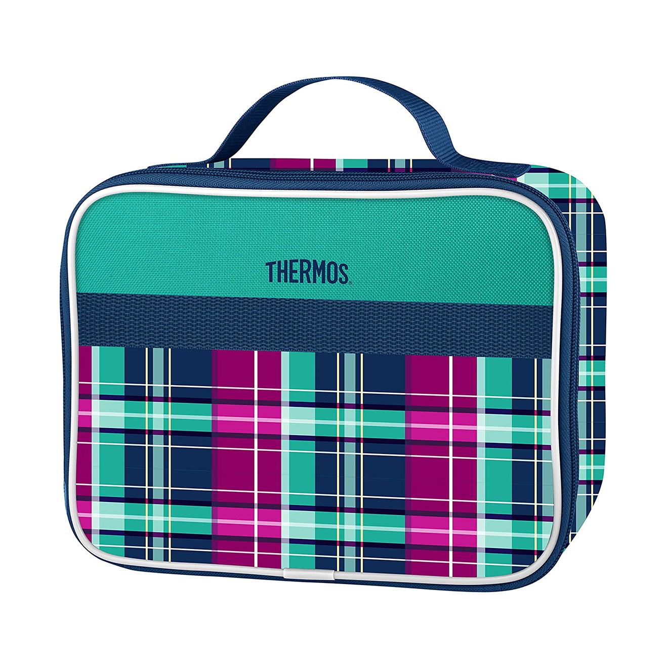 Thermos Soft Lunch Kit- Gingham and Plaid Green -1