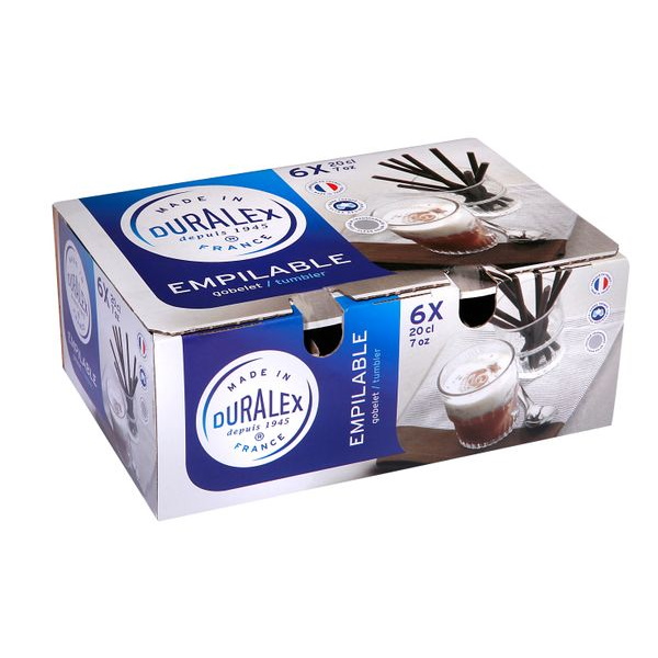 Duralex Empilable Clear Tumbler 200ml Set of 6-4