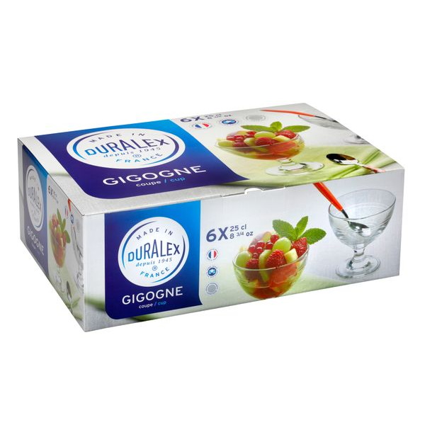 Duralex Gigogne Clear Dessert Cup 250ml Set of 6-4