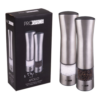 Apollo Stainless Steel B/O Salt & Pepper Mill Set 21.5cm