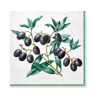 Paw Lunch Napkin 33cm Olives With Frame
