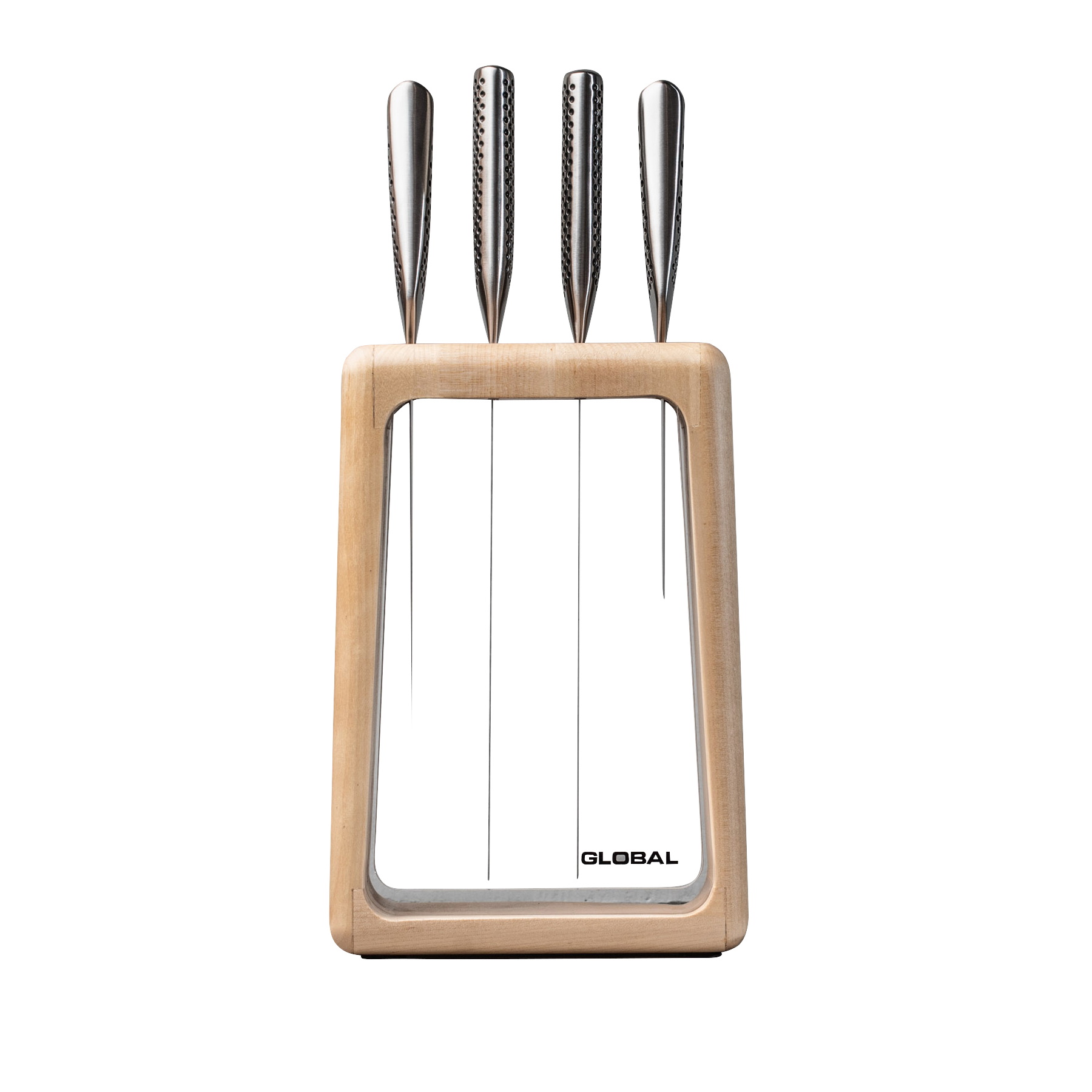 Global Hashira 5 PC Knife Block - Maple