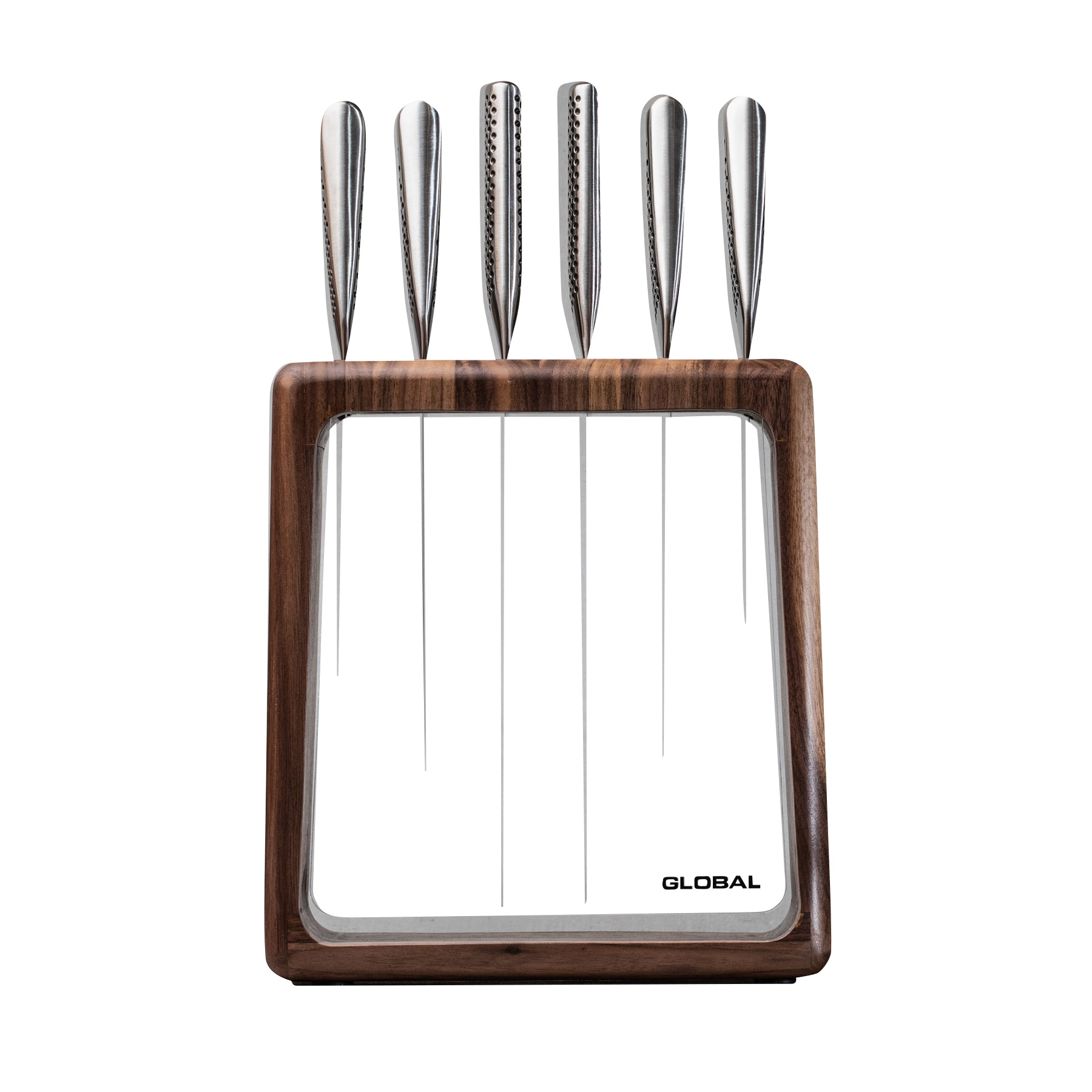 Global Hashira Knife Block Set, 7 Piece Walnut-2