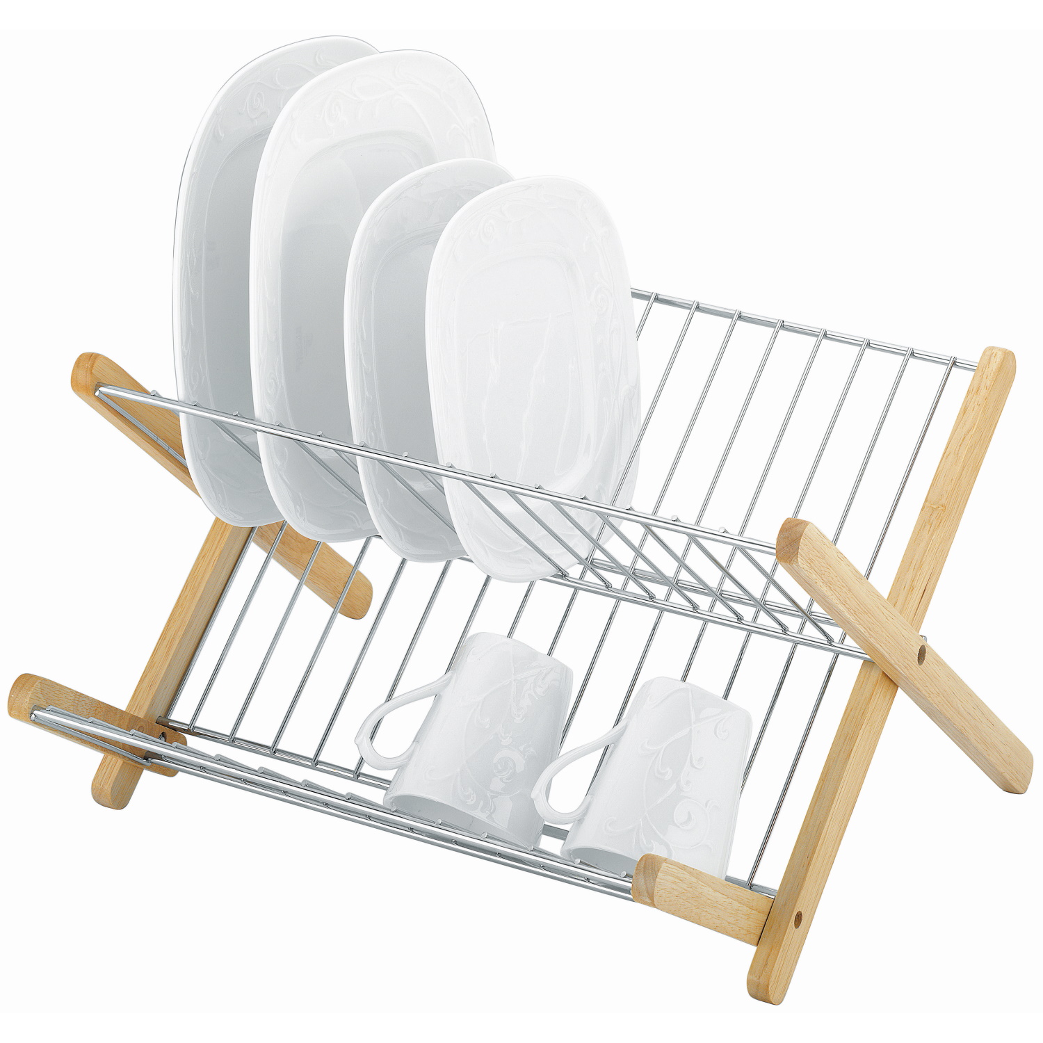 Avanti Monterey Wood and ChromexProfile Dish Rack-1