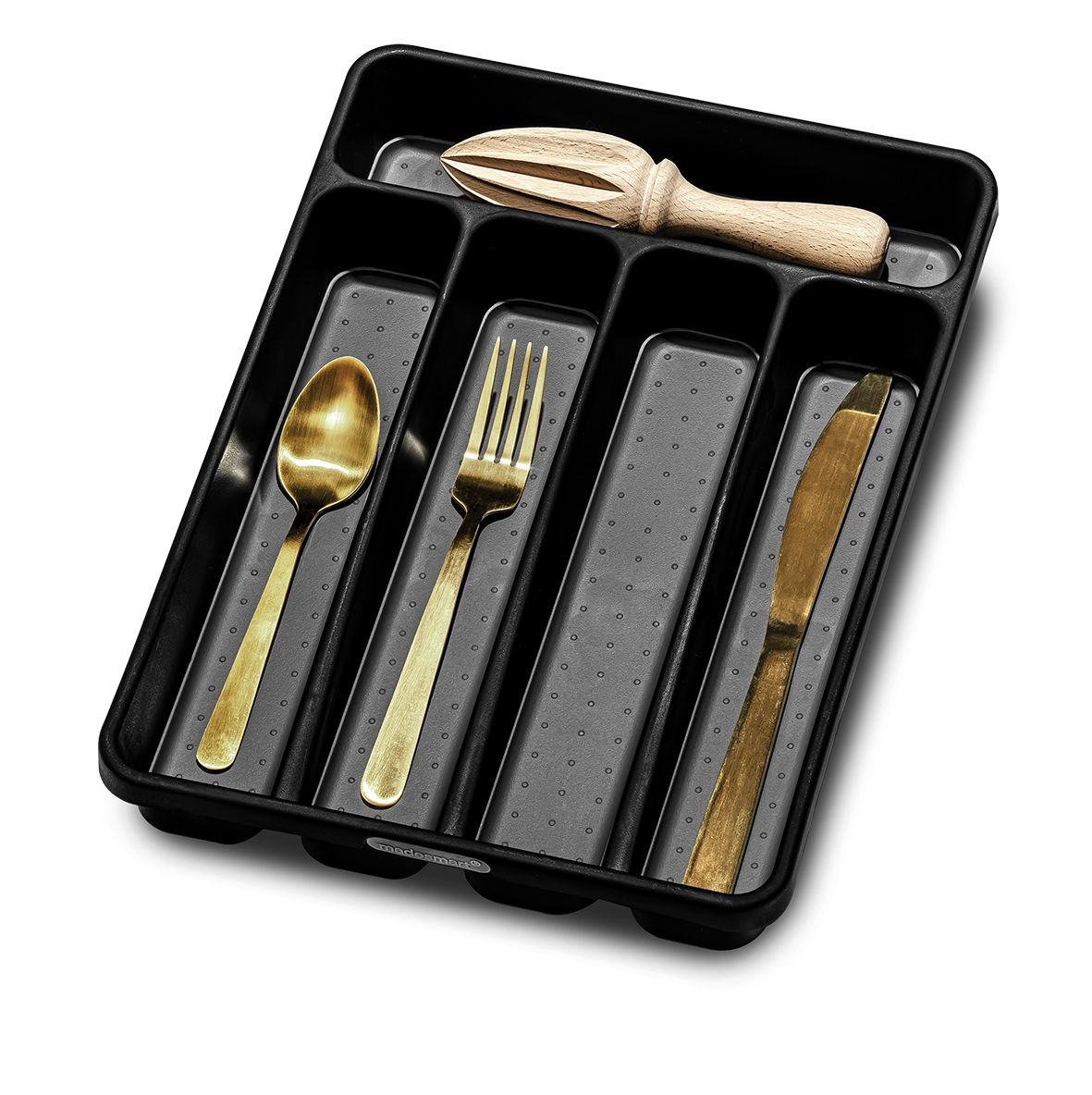 Madesmart Mini 5 Compartment Cutlery Tray - Carbon-3