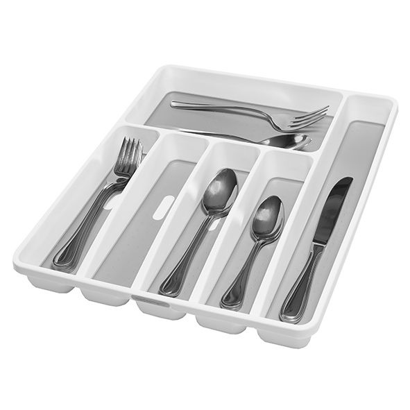 Madesmart 6 Compartment Cutlery Tray - White-4