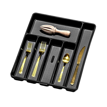 Madesmart 6 Compartment Cutlery Tray - Carbon