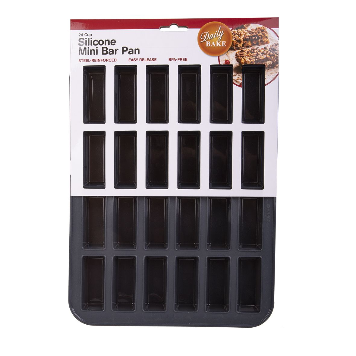 Daily Bake Silicone 24 Cup Mini Bar Pan - Charcoal-3
