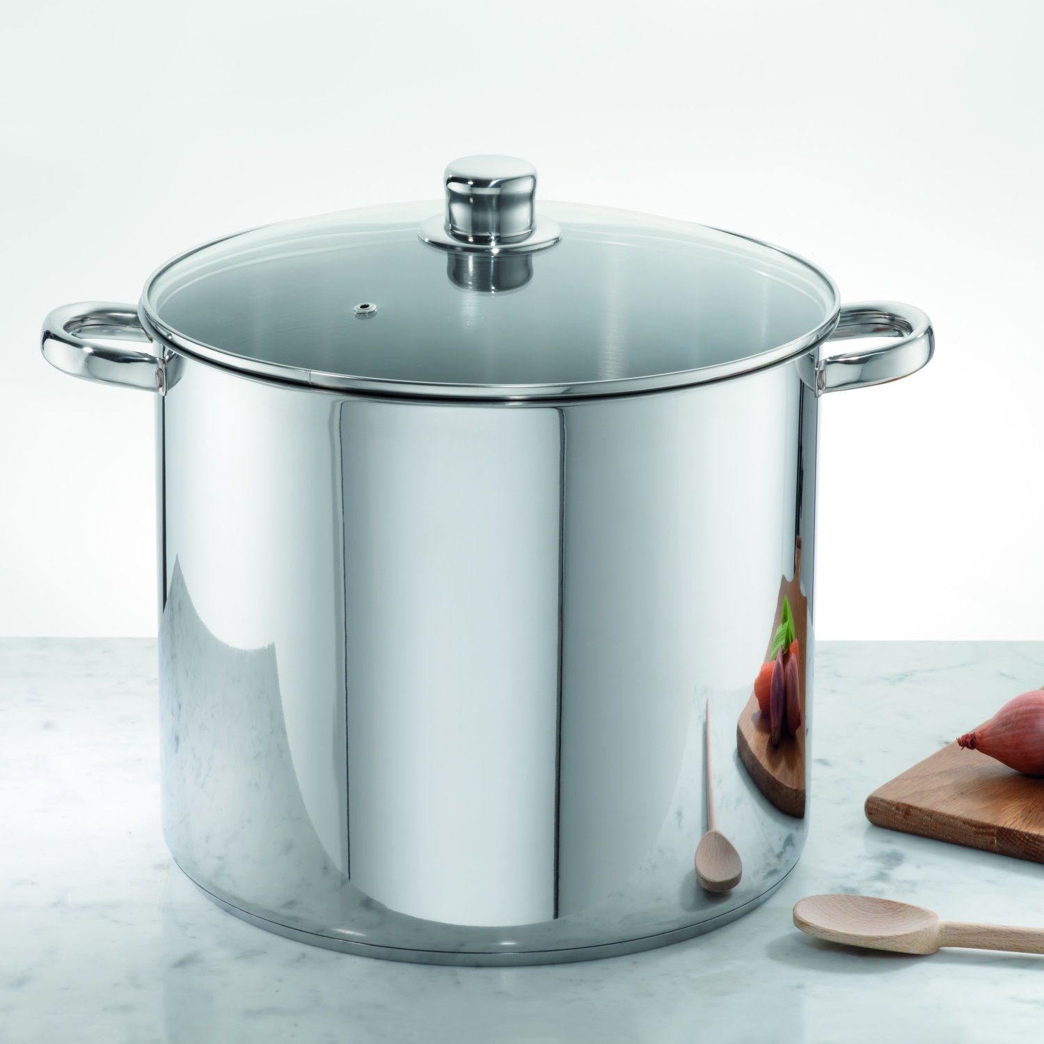 Davis & Waddell Stock Pot With Glass Lid Stainless Steel 30x25x39cm/16l-3