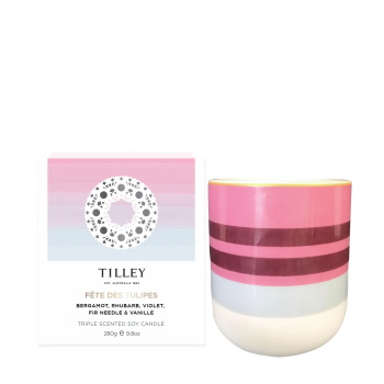 Tilley Fete Des Tulipes 280g Ceramic Candle Limited Edition
