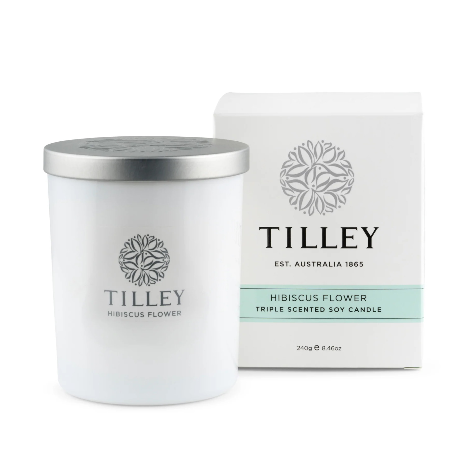 Tilley Classic White Soy Wax Candle 240g Hibiscus Flower-2