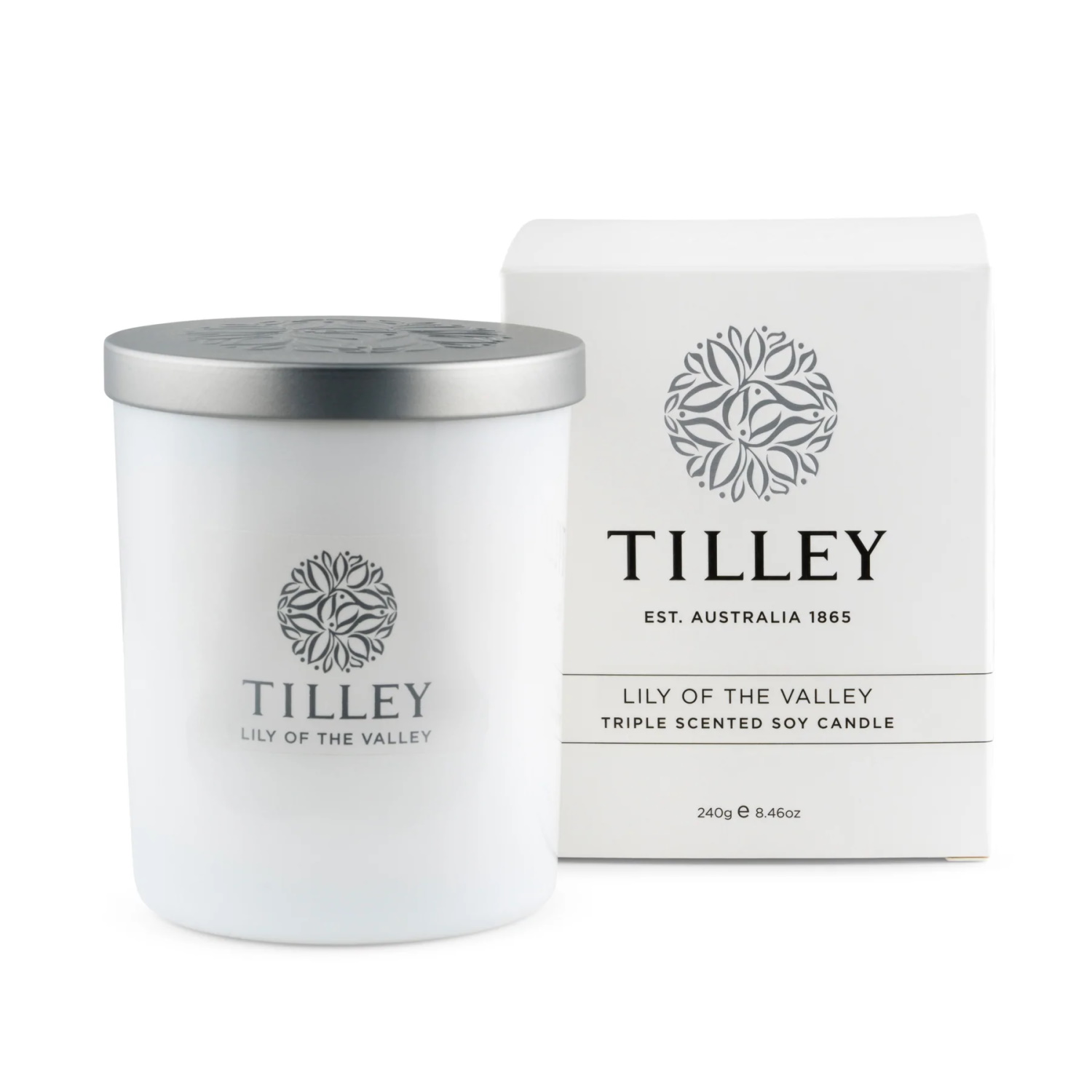 Tilley Classic White Soy Wax Candle 240g Lily Of The Valley-4