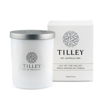 Tilley Classic White Soy Wax Candle 240g Lily Of The Valley