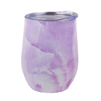 Oasis Stainless Steel Double Wall Insulated Wine Tumbler 330ml - Lilac Marble