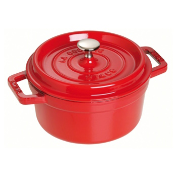 Staub Round Cocotte - 26cm Cherry Red