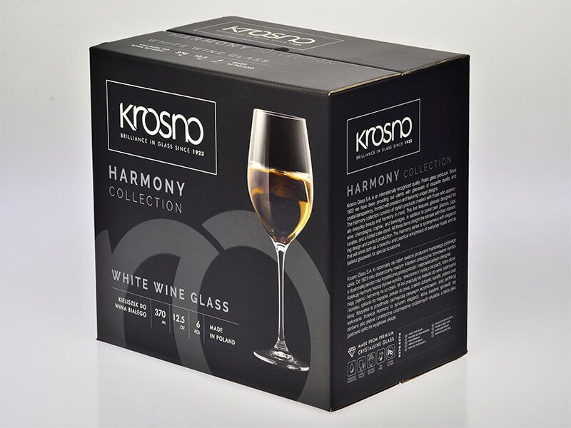 Krosno Harmony Wine Glass 370ML 6pc Gift Boxed-3
