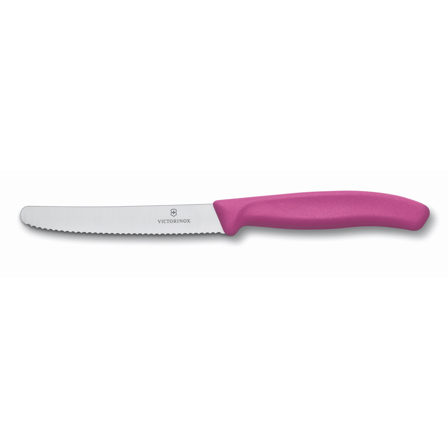 Victorinox Steak and Tomato Knife Round Tip Wavy Edge 11cm Pink
