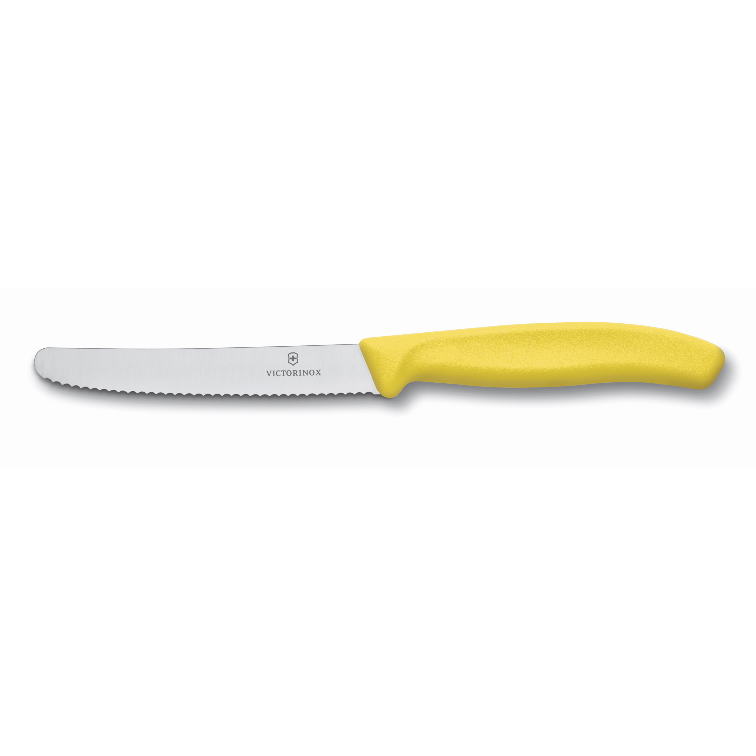 Victorinox Steak and Tomato Knife Round Tip Wavy Edge 11cm Yellow