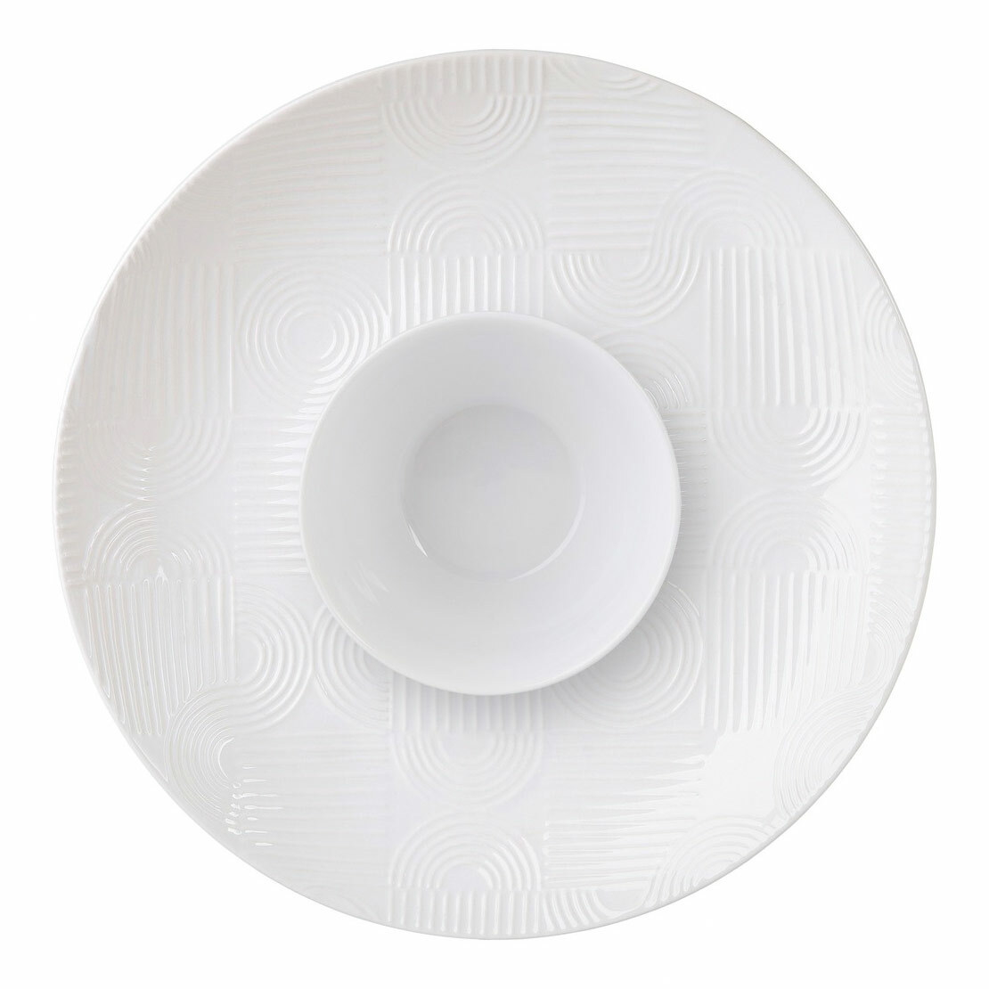 Maxwell & Williams Arc Chip & Dip 30cm White Gift Boxed-2