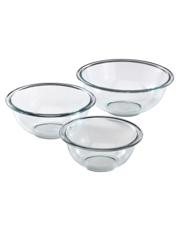 Pyrex Mixing Bowl Set of 3 (950ml, 1.4L, 2.4L)