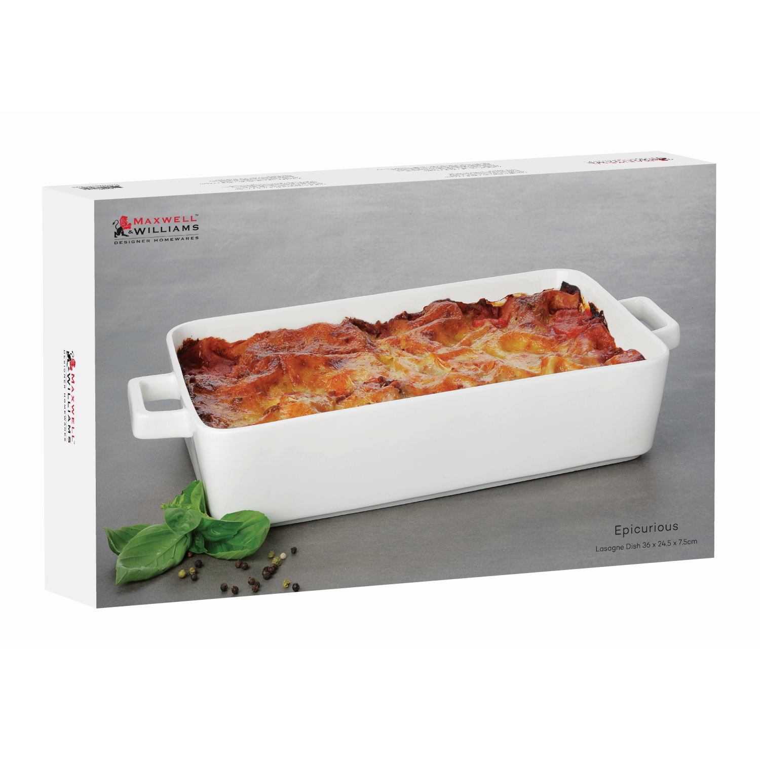 Maxwell Williams Epicurious Lasagne Dish 36x24.5x7.5cm White Gift Boxed-4
