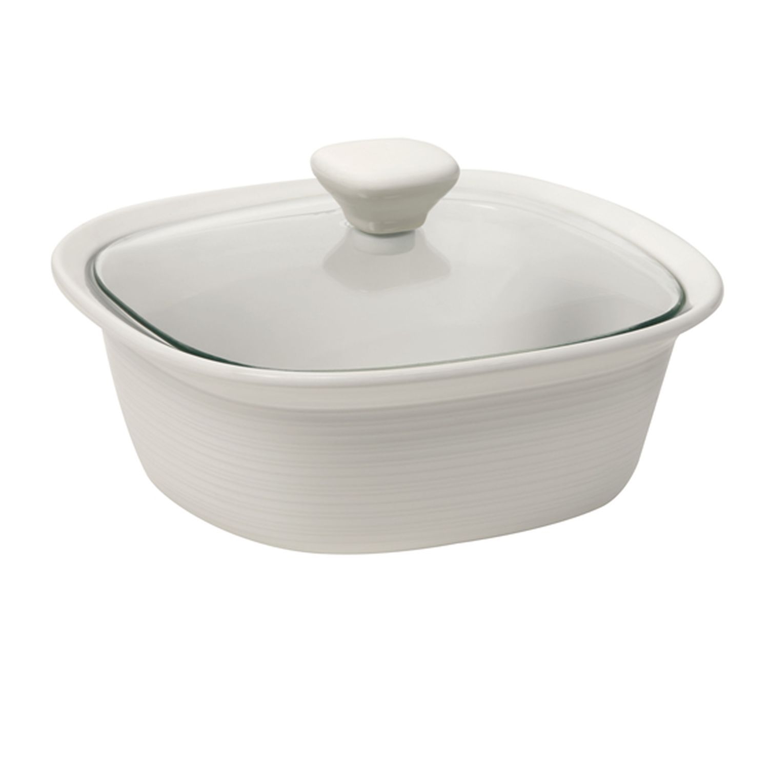 CorningWare Etch White Linen 1.4L Casserole w/ Glass Lid-3