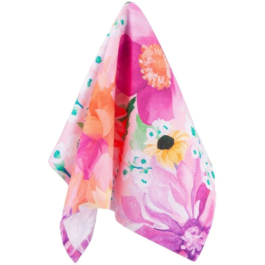 Maxwell & Williams Teas & Cs Dahlia Daze Cotton Napkin Set of 4 45x45cm Pink-2