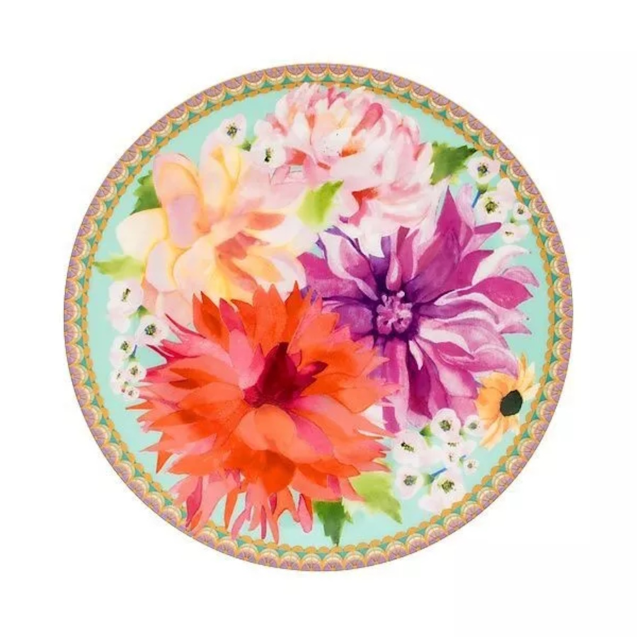 Maxwell & Williams Teas & Cs Dahlia Daze Coupe Plate 19.5cm Sky Gift Boxed-3