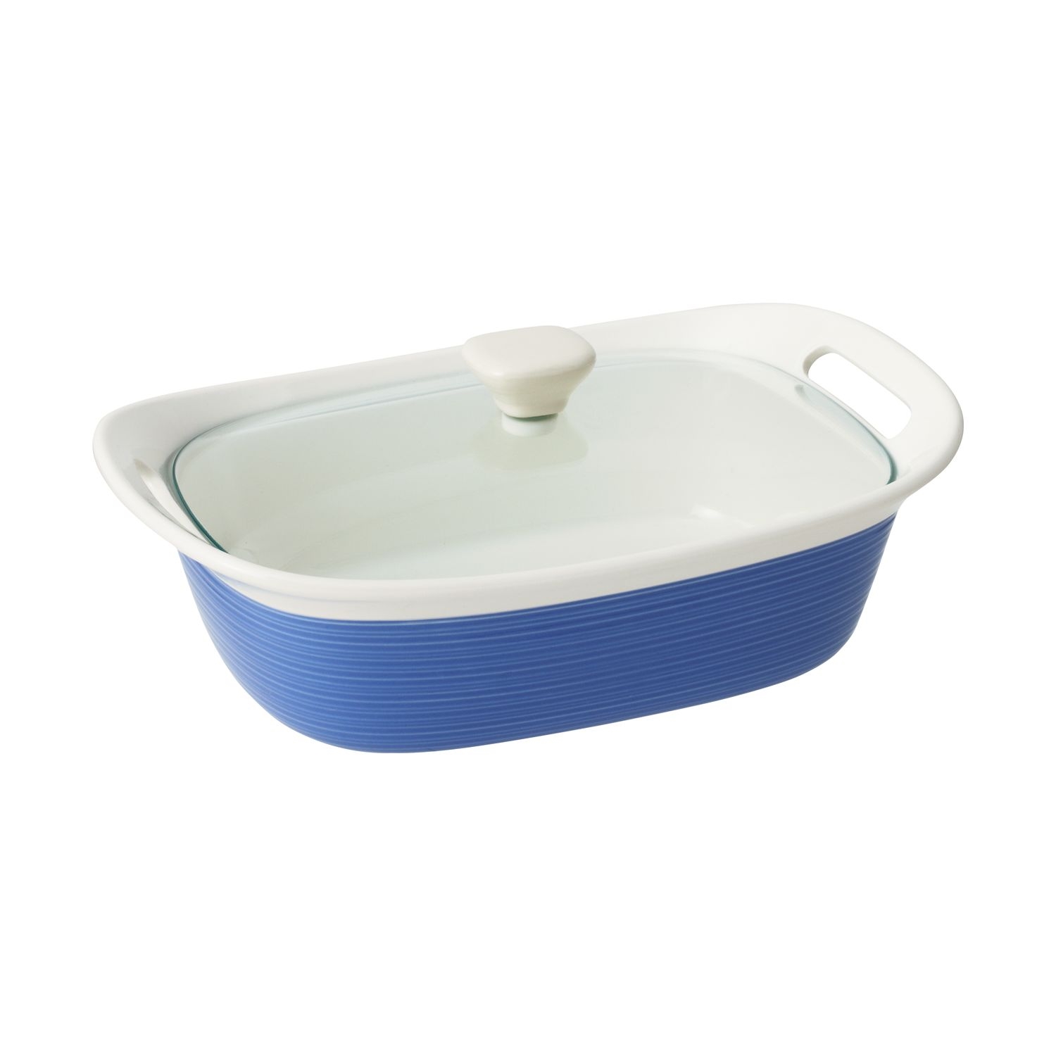 CorningWare Etch Blue Cornflower 2.35L Casserole w/ Glass Lid-3