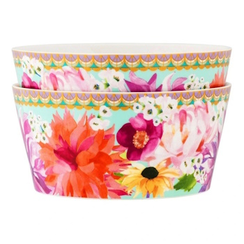 Maxwell & Williams Teas & Cs Dahlia Daze Bowl 12cm Set of 2 Sky Gift Boxed