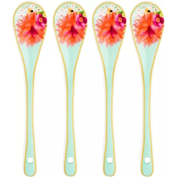 Maxwell & Williams Teas & Cs Dahlia Daze Ceramic Teaspoon Set of 4 Sky Gift Boxed