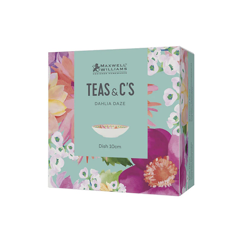 Maxwell & Williams Teas & Cs Dahlia Daze Dish 10cm Sky Gift Boxed