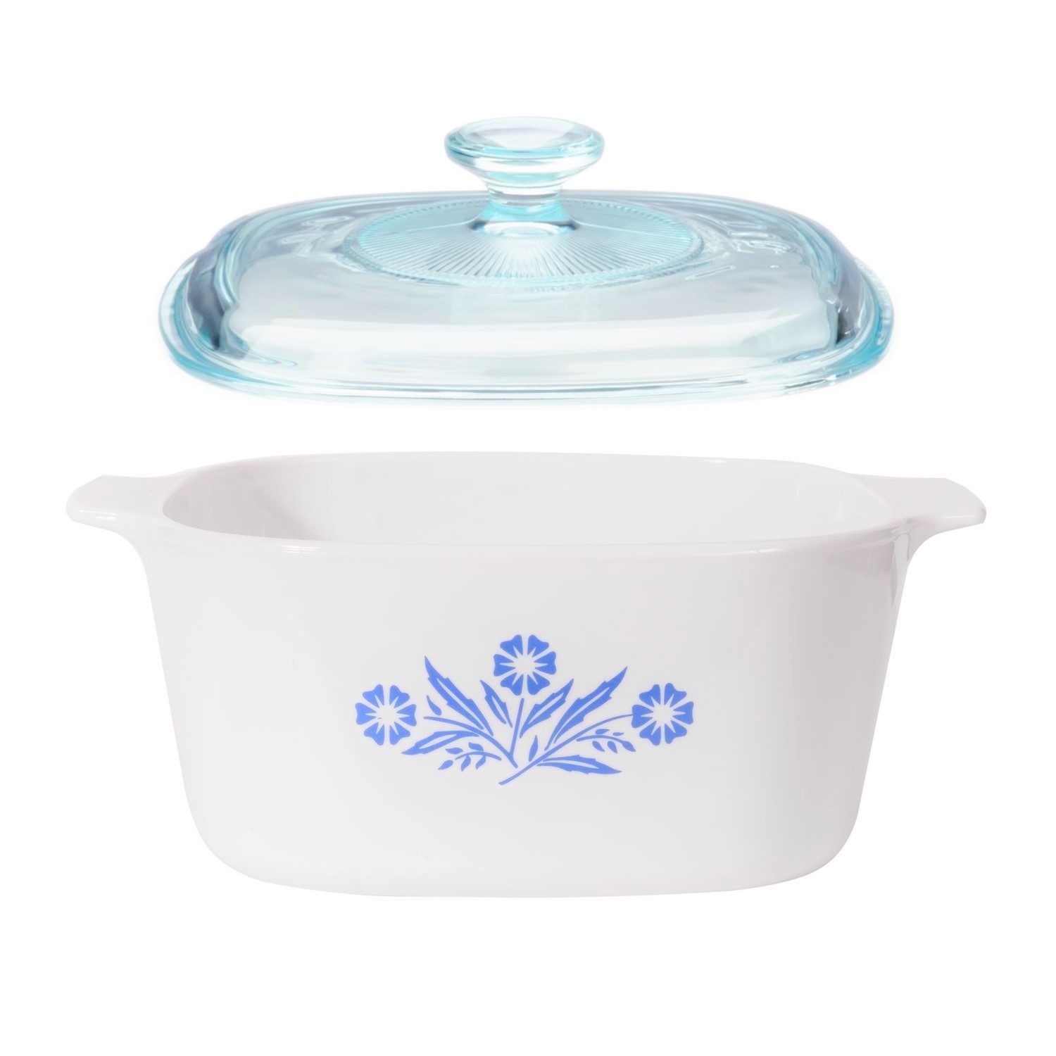 Corningware French White 3L Covered Casserole - Blue Cornflower-1