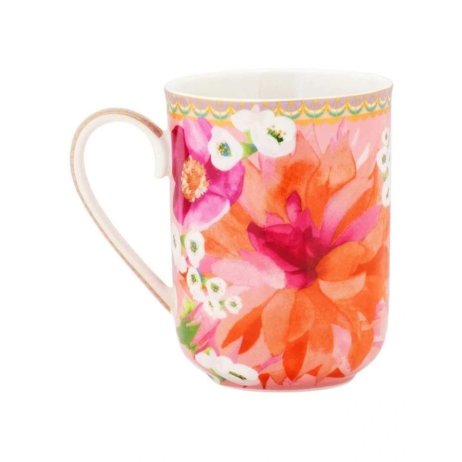 Maxwell & Williams Teas & Cs Dahlia Daze Lidded Mug With Infuser 340ML Pink Gift Boxed-3