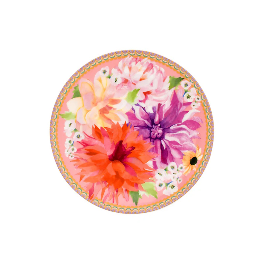 Maxwell & Williams Teas & Cs Dahlia Daze Coupe Plate 19.5cm Pink Gift Boxed-3