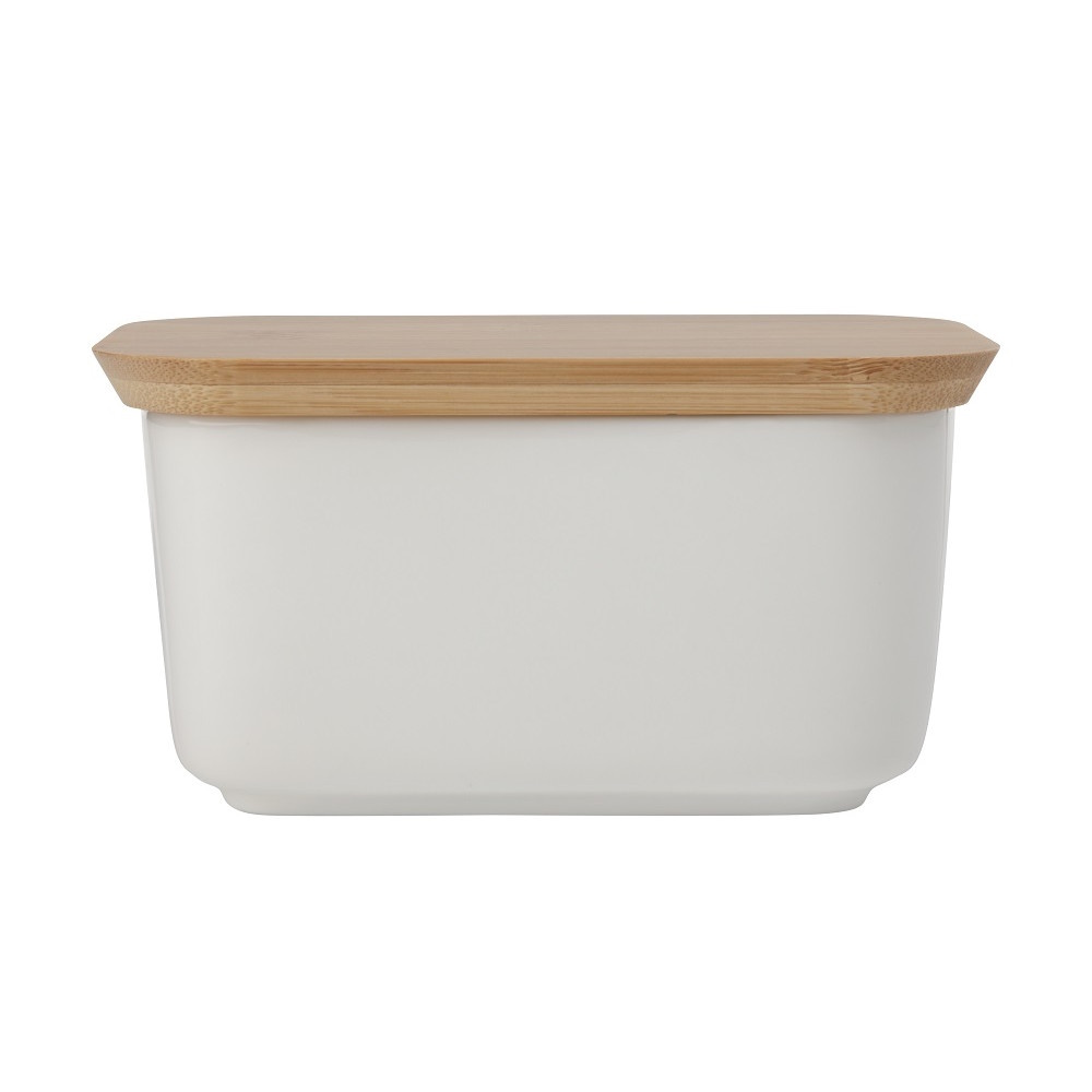 Maxwell Williams White Basics Butter Dish With Bamboo Lid