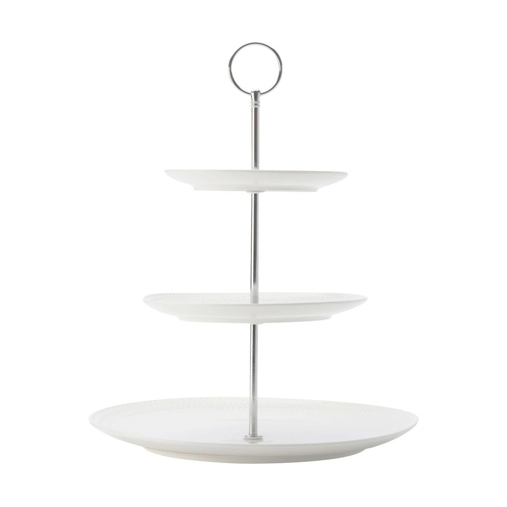 MW White Basics 3 Tiered Cake Stand Gift Boxed -1