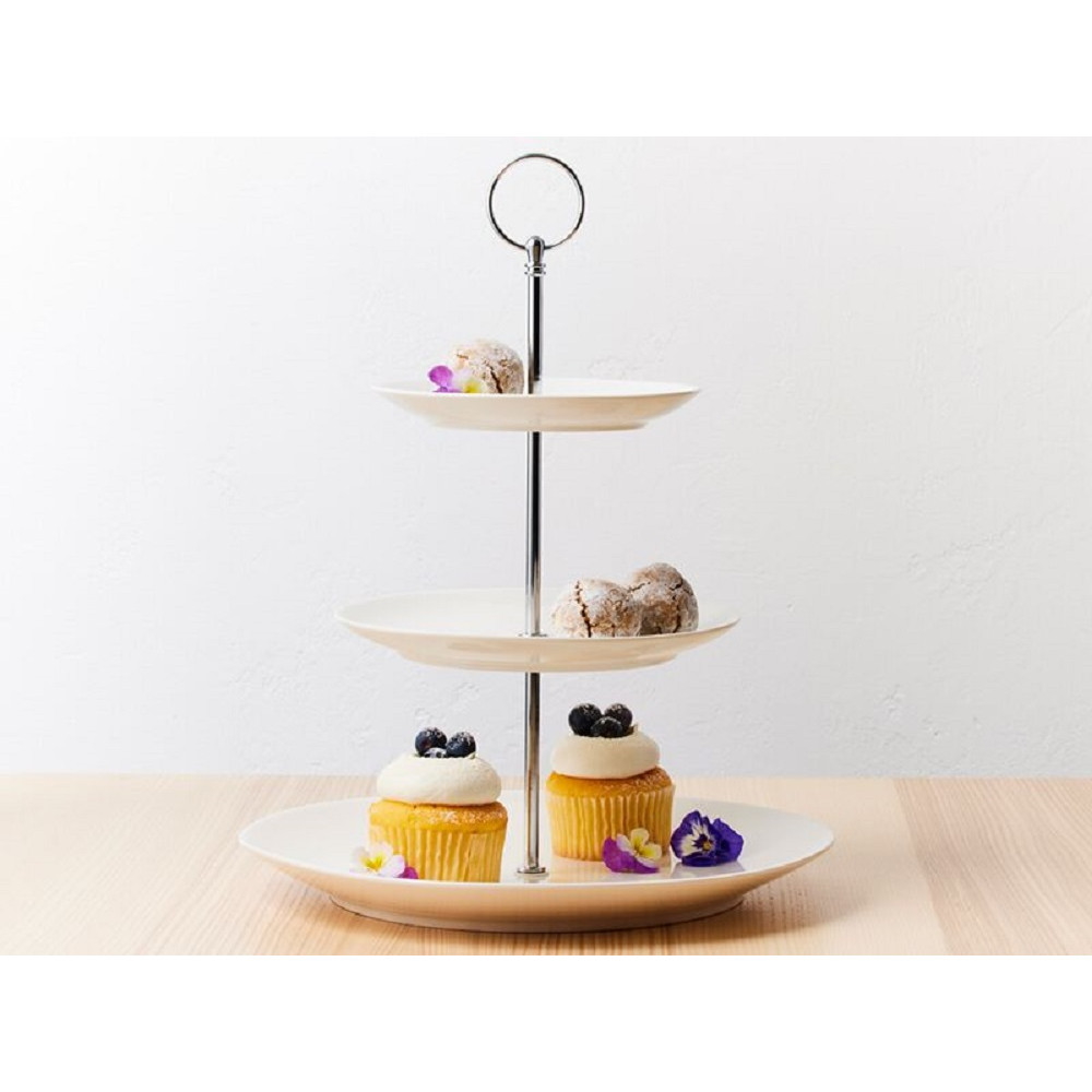 MW White Basics 3 Tiered Cake Stand Gift Boxed 