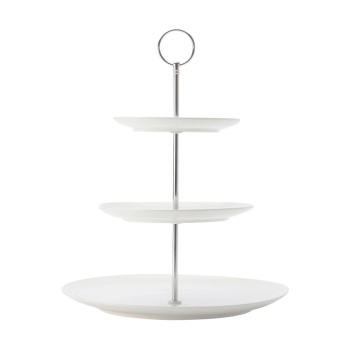 MW White Basics 3 Tiered Cake Stand Gift Boxed 