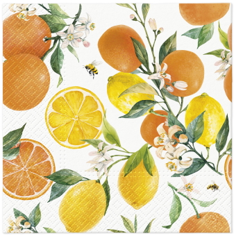 Paw Lunch Napkin 33cm Citrus With Bees