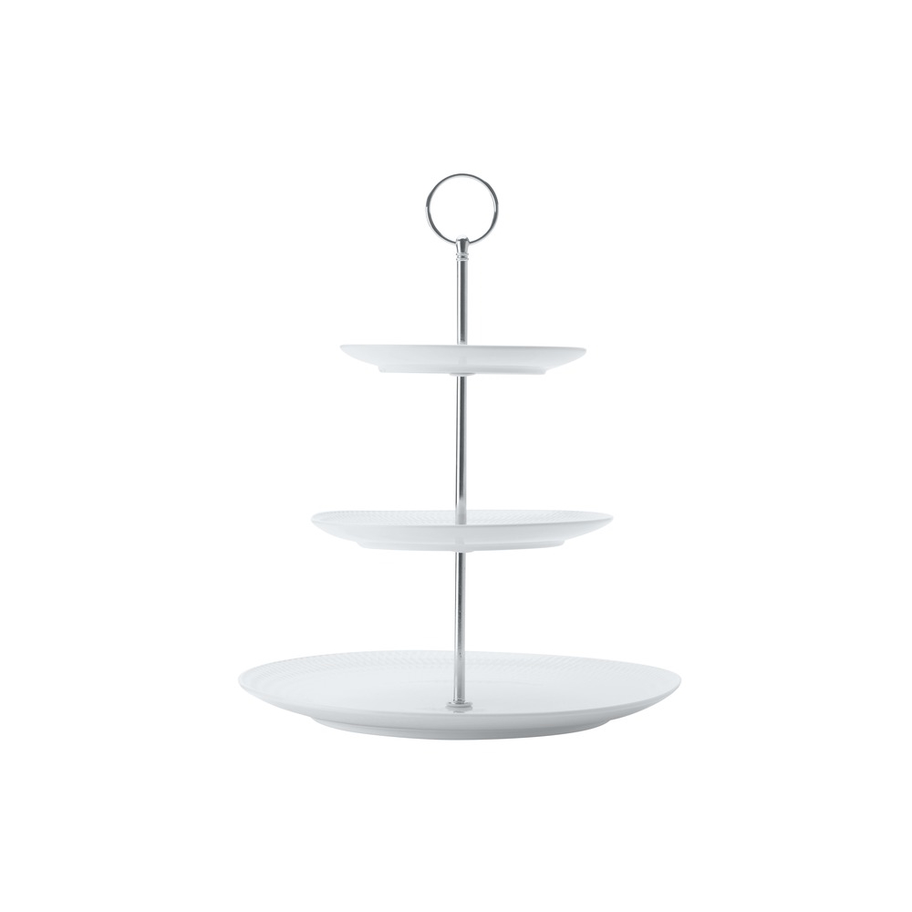 MW White Basics Diamonds 3-Tier Cake Stand Gift Boxed-1