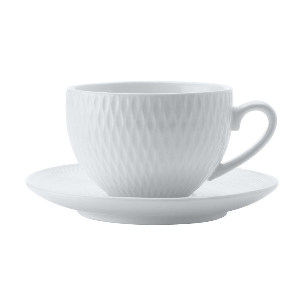 MW White Basics Diamonds Demi Cup & Saucer 90ML