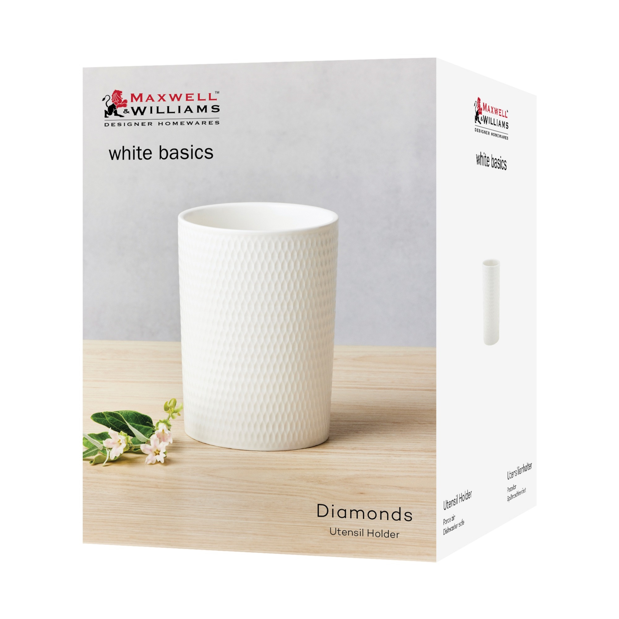 MW White Basics Diamonds Utensil Holder Gift Boxed-4