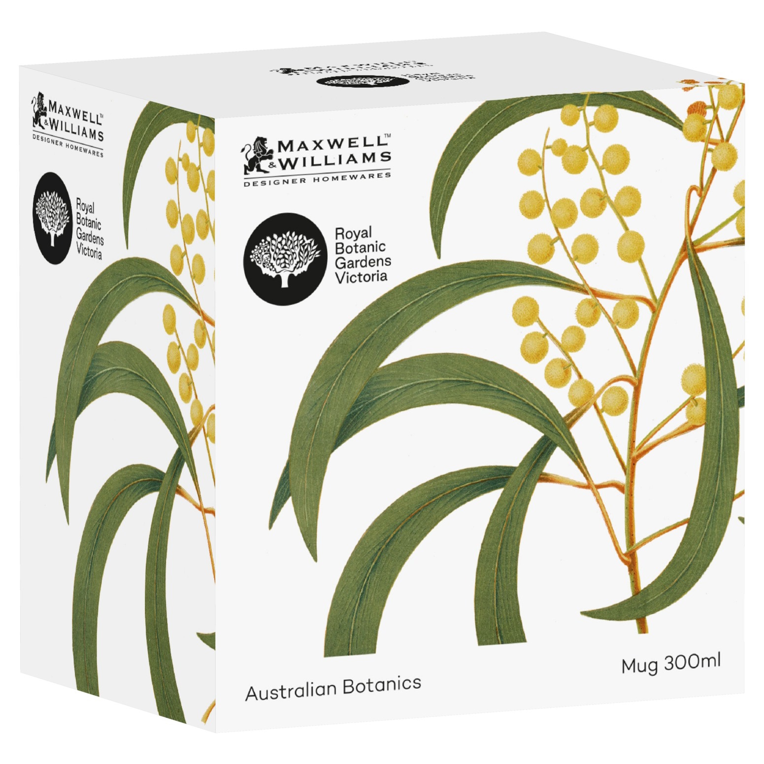 Maxwell Williams Royal Botanic Gardens Australian Botanics Mug Wattle 300ML Gift Boxed