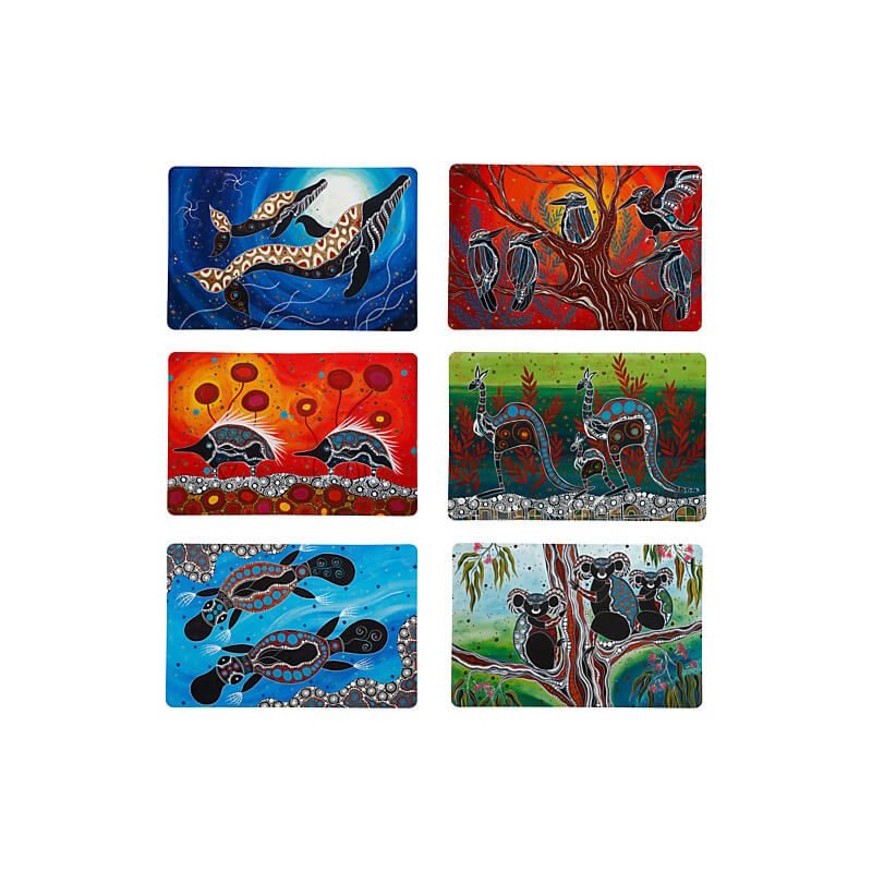 Maxwell Williams Melanie Hava Journeys Double Sided Placemat 43.5x28.5cm 6pc Gift Pack-4