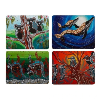 Maxwell Williams Melanie Hava Journeys Cork Back Coaster 10.5cm Set of 4 Assorted Gift Bo