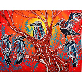 Maxwell Williams Melanie Hava Journeys Tea Towel 50x70cm Kookaburras