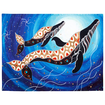 Maxwell Williams Melanie Hava Journeys Tea Towel 50x70cm Whales